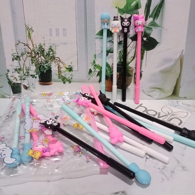 

(12pcs atau 20pcs) Pen karakter/pen fancy/pen kantong/pen mix /pen dapet pouch/pen 12/20pcs + dompet