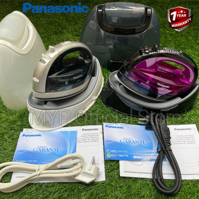 Setrika Uap Panasonic Tanpa Kabel Cordless Iron NI-WL41 dan NI-WL31 - NI-WL31 Putih