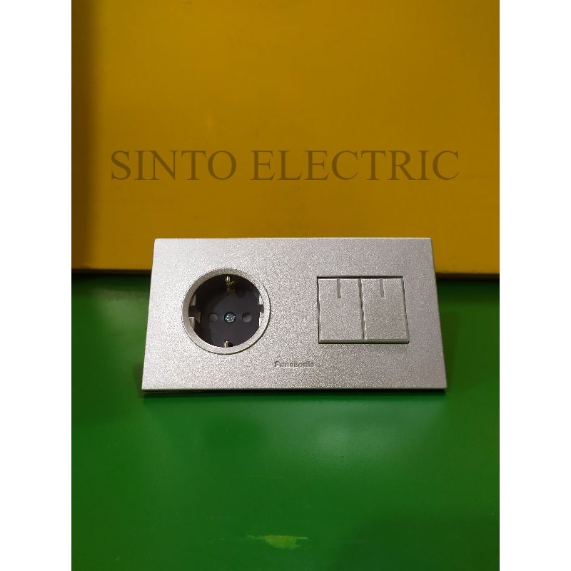 PANASONIC Stopkontak + Saklar 2 Gang Style E Silver