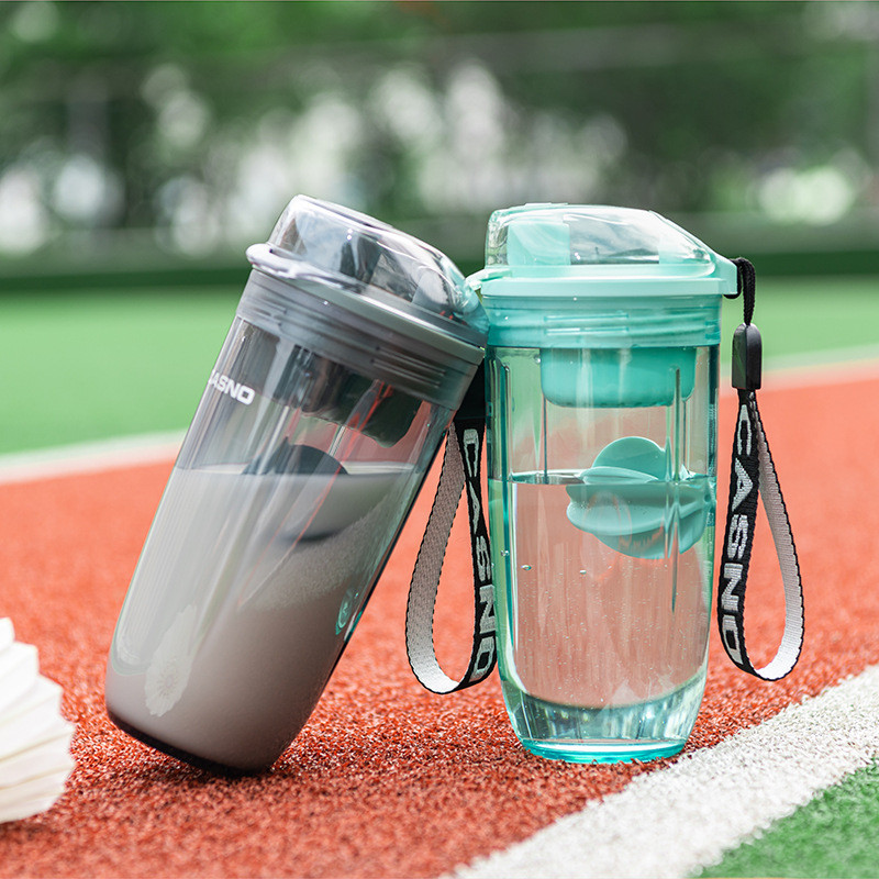 

400ml Shaker Bottle Sport Fitness Plastic Water Bottle With Whisk Ball Lid Tea Filter Protein Shaking Cup Leak Proof Stirs Cup