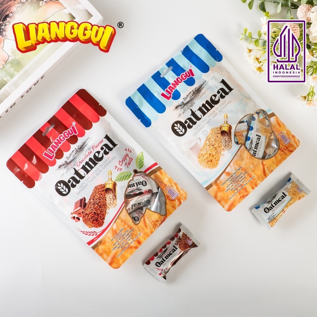 

[Makanan manis halal]LIANGGUI Oatmeal Rasa Coklat Oatmeal Crispy Original Taste Chocolate Flavour Snack Cokelat VIRAL BEST SELLER Biskuit Oat