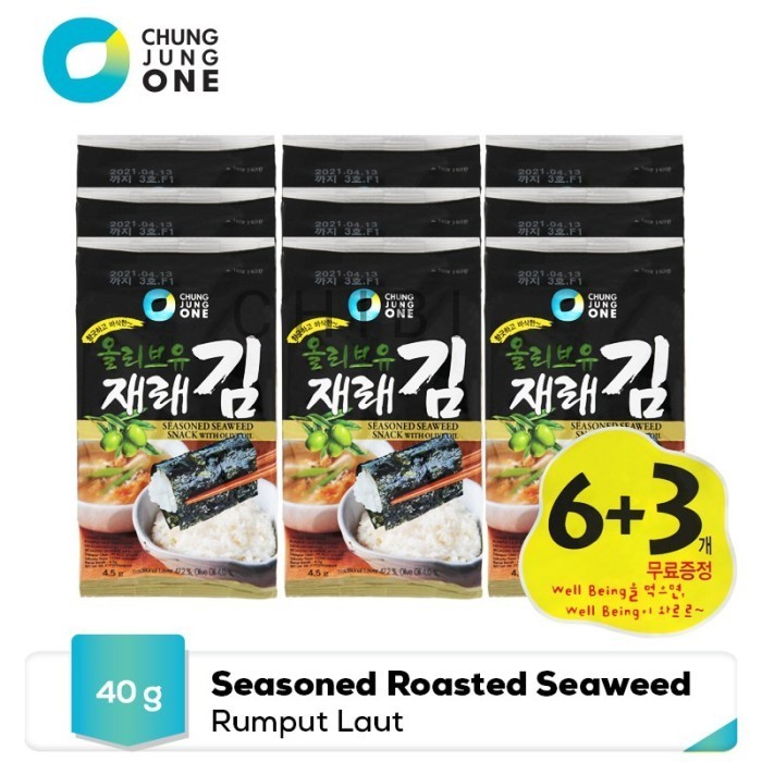 

nb Chung Jung One - Roasted Laver Seasoned Roasted Seaweed with Olive 6+3