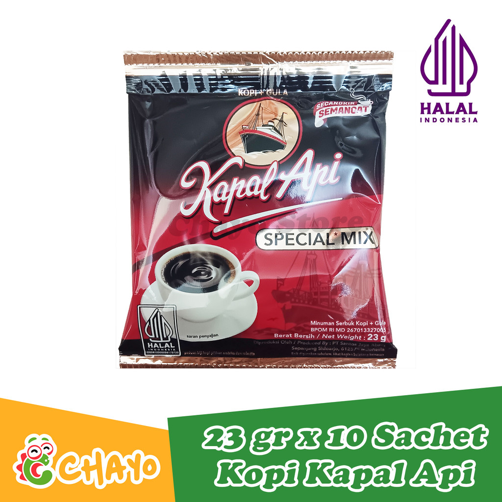 

RB Kapal Api Kopi Sachet Special Mix 23 gr x 10 Sachet (1 Renceng) Kopi Halal Coffee