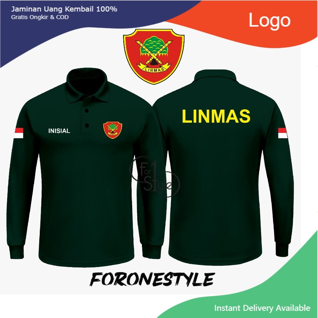 POLOSHIRT LENGAN PANJANG LINMAS - KAOS KERAH LENGAN PANJANG LINMAS - POLO LINMAS -pusatkostumproduk