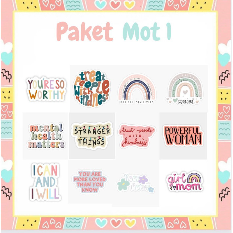 

PAKET MOTIVASI 1 (15.000 DAPAT 12PC) // STIKERMURAH //STIKERANAK