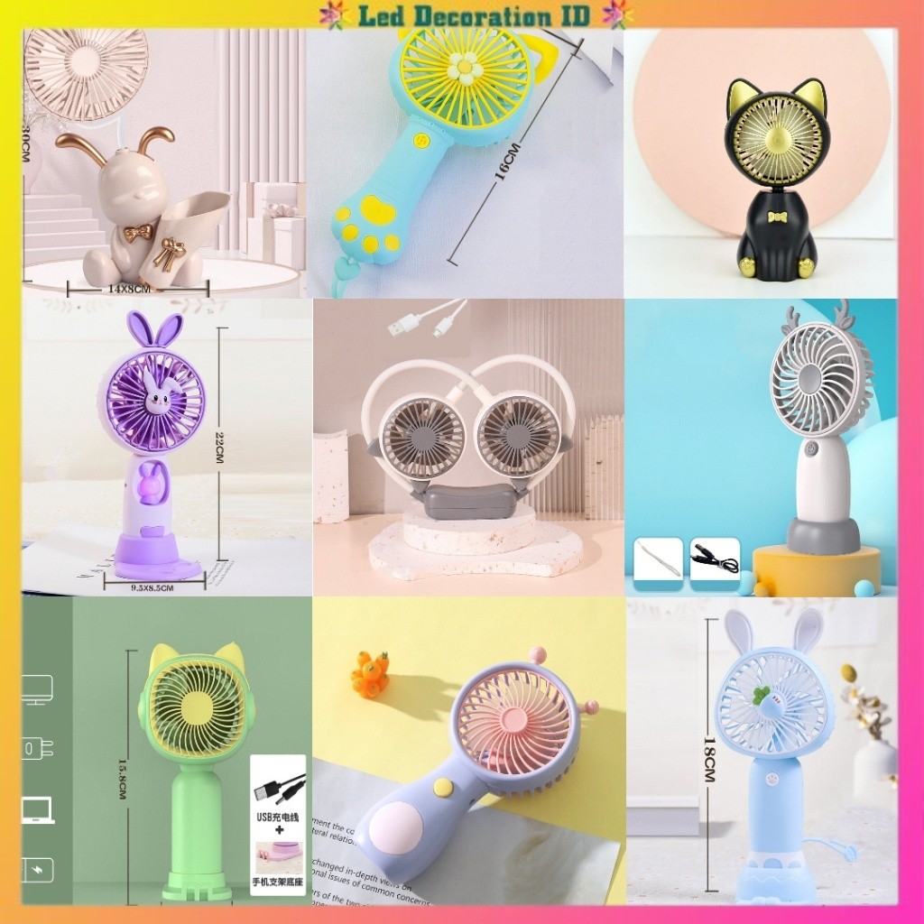 KIPAS ANGIN MINI PORTABLE / KIPAS ANGIN GENGGAM LUCU / KIPAS MINI CAS