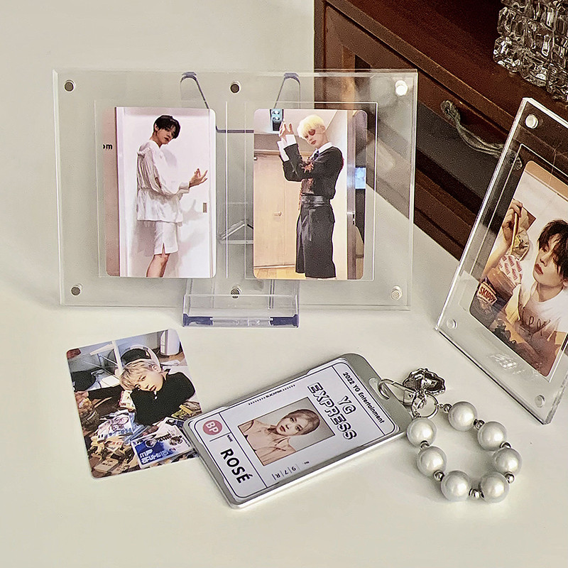 

Sharkbang Acrylic Photo Frame Display Magnetic Bricks With Base Postcards Kpop Organizer Desktop Standing Photo Cards Holder