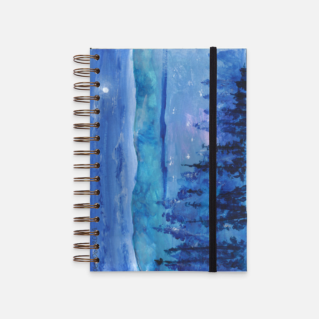 

Hard Cover Notebook PURPLE LAKE COVER (DARK BACK COVER)
