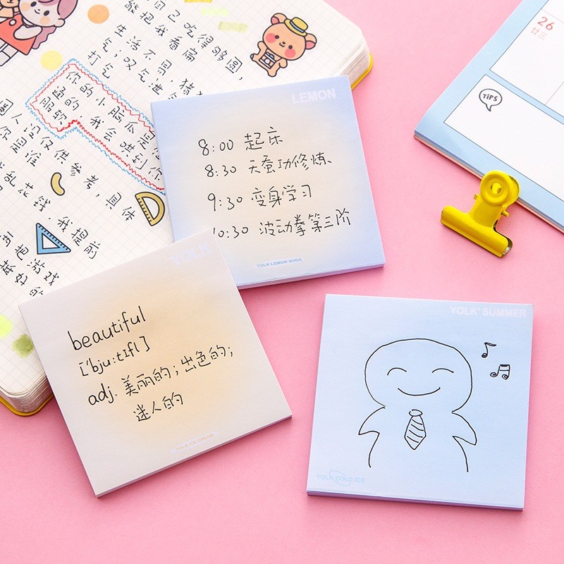 

VT - (50 Lembar) Sticky Notes Aesthetic Post-it Motif Gradient Memo Sekolah Kantor SN8005