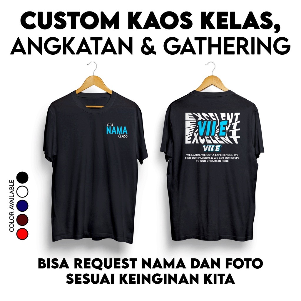 Kaos Kelasan Angkatan Alumni Sekolah SD SMP SMA SMK Custom / Baju Kegiatan Study Tour Kelas / Kaos K