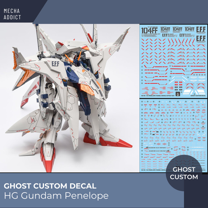Water Slide Decal HG Gundam Penelope by Ghost Decal- Fluorescent