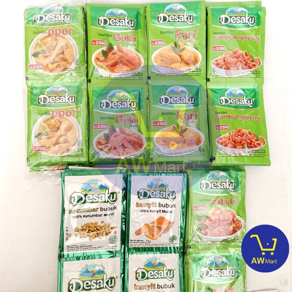 

DESAKU BUMBU BUBUK RENCENG 12.5 GRAM / 7.5 GRAM X 10 SACHET ALL VARIAN - KETUMBAR DLL