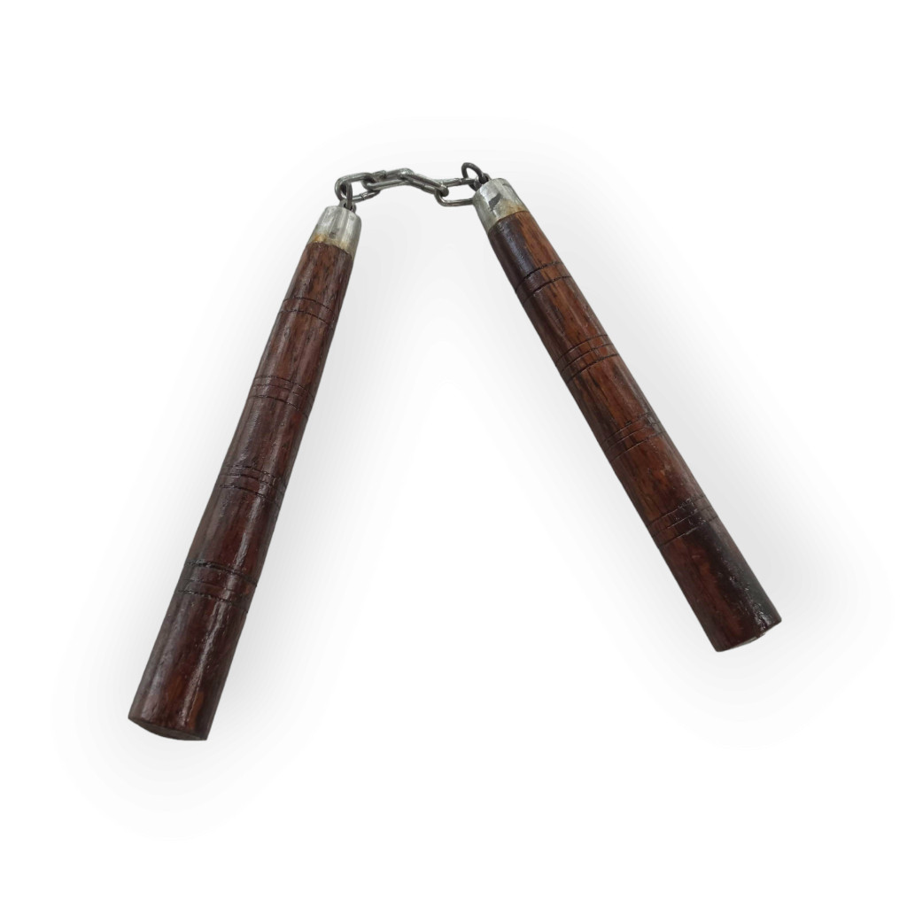 Doble Stick Nunchaku Kayu Ruyung Asli