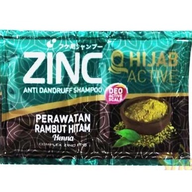 Shampo Zinc Hijab Active Perawatan Rambut Hitam ( Henna ) Sachet