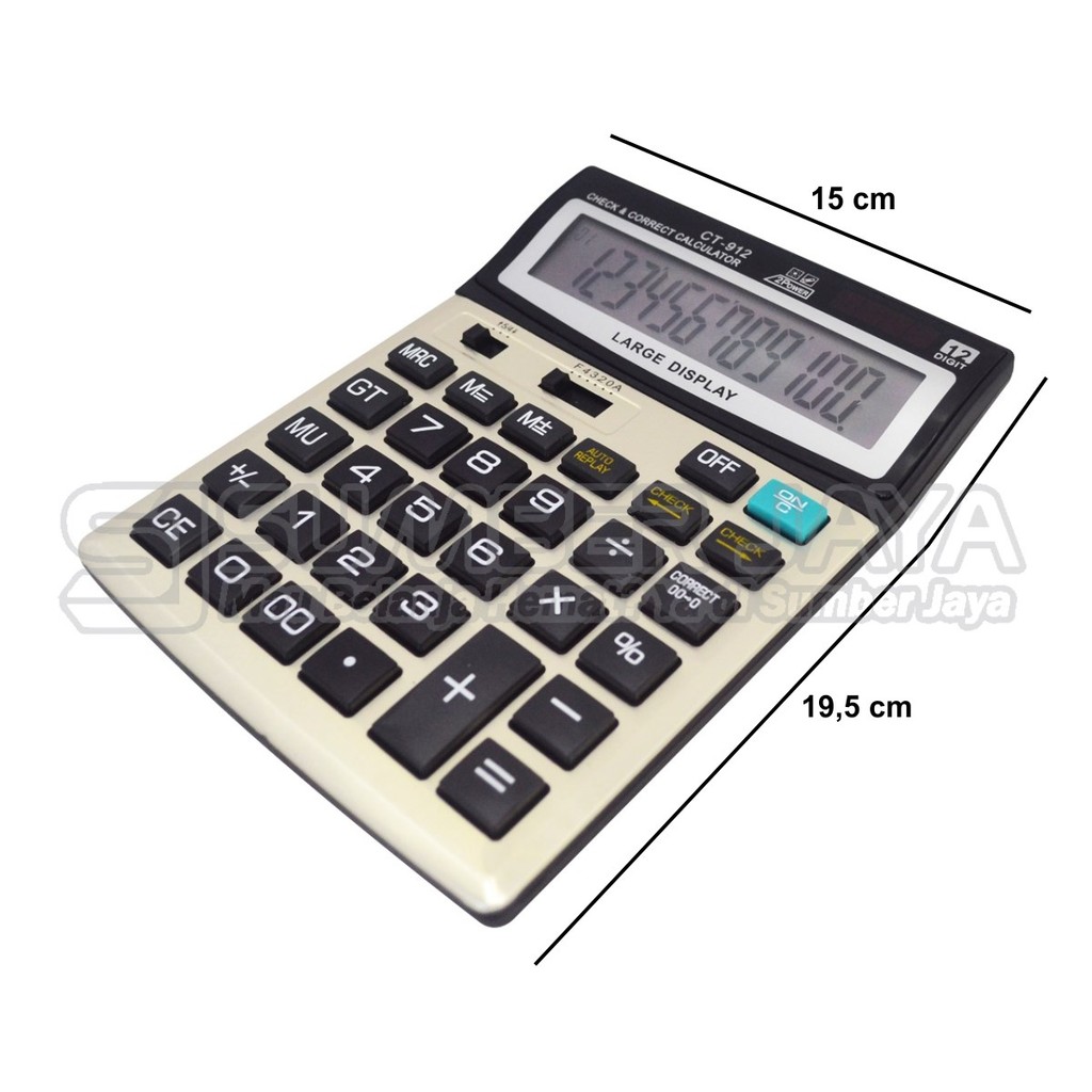 

Kalkulator Dagang Calculator CT-912 Dekstop Calculator 12 Digit Solar