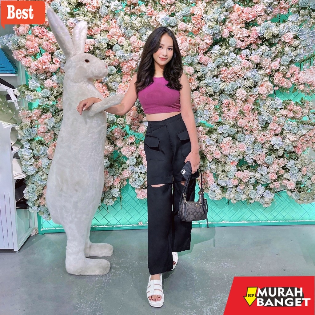 celana jeans wanita terbaru CLEO CUT OFF PANTS / CELANA  PANJANG WANITA / LEA STORE