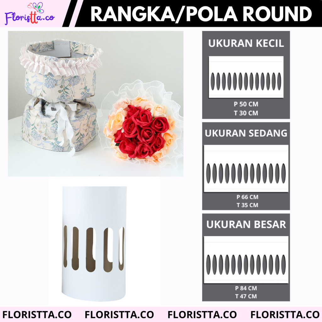 

Rangka Pola Buket Kerangka Round Bouquet (PACK ISI 10LEMBAR)