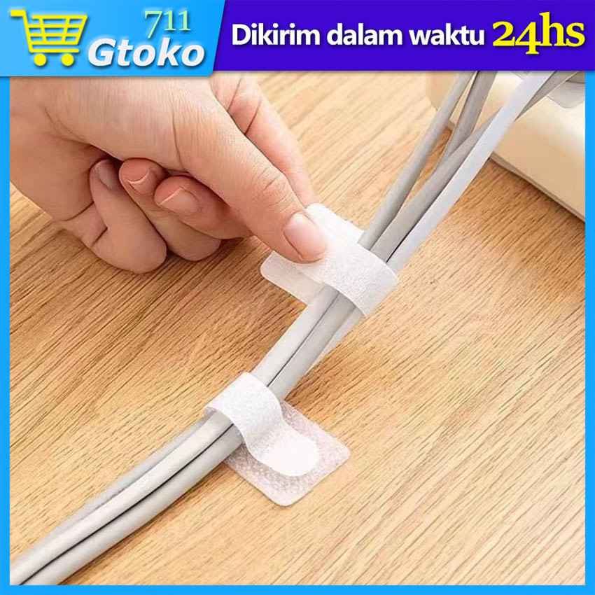 

20 Pcs Velcro Strap Pengikat Kabel Cable Ties Organizer Cord Holder Perekat Kabel Tempel Dinding