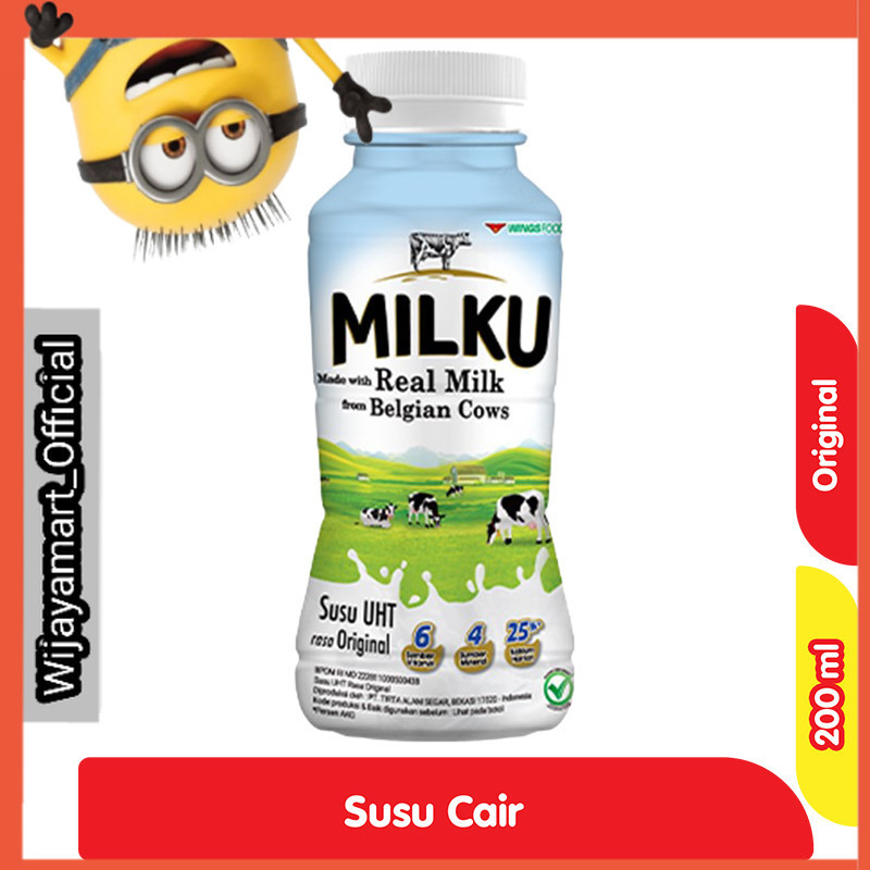 

Milku Susu UHT Cair Original Botol 200 ml