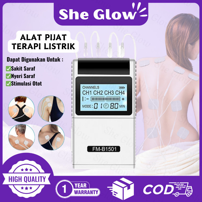 She Glow (GARANSI 1 TAHUN) ALAT PIJAT TERAPI LISTRIK ELECTRIC MASSAGE REFLEKSI AKUPUNTUR EMS & TENS 