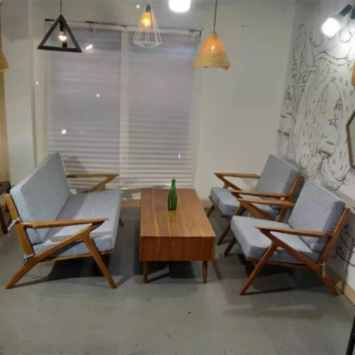 Kursi Tamu Minimalis Jati Retro /Kursi Tamu Modern Minimalis