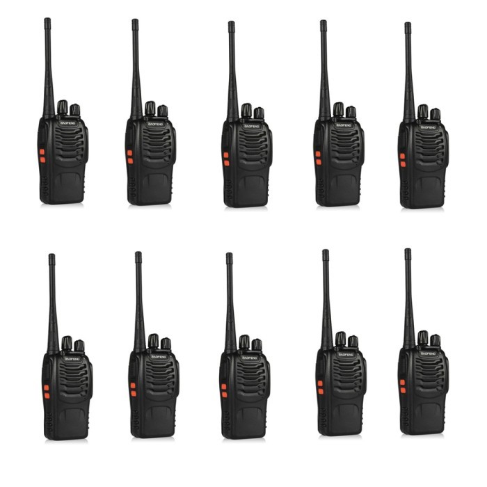 ORI  Paket HT baofeng 888s 10 Unit Handy Talky Walkie Talkie jarak jauh 5km