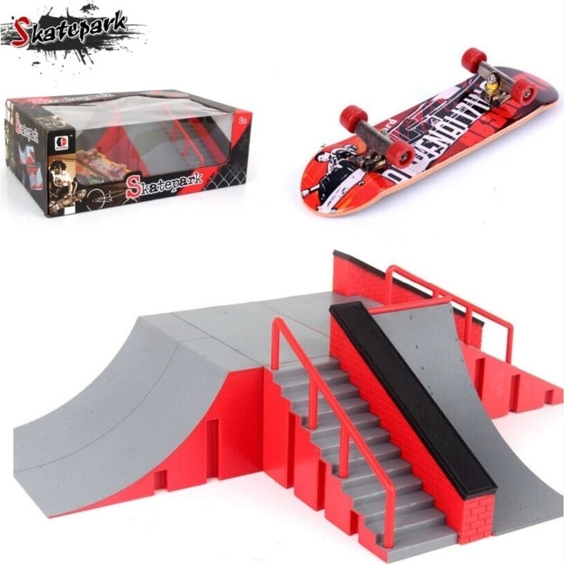 PROMO Trek Skateboard Skate Park Kit Ramp Part Fingerboard Finger Board Mainan Arena Fingerboard