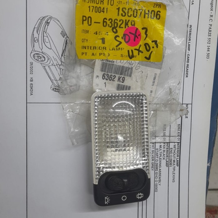 Lampu Plafon Peugeot 206 Original Astra