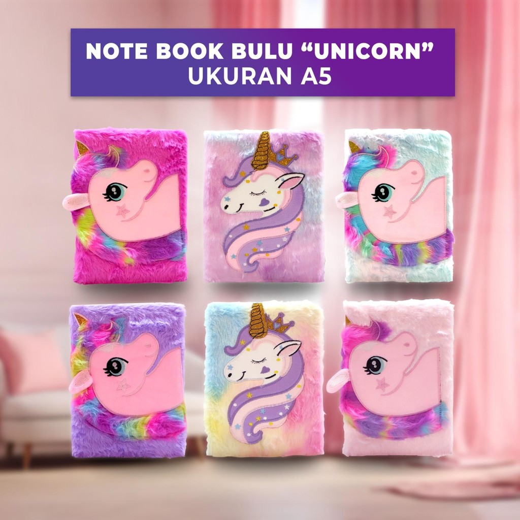 

PENTHOUSE Notebook Bulu Diary Unicorn Bulu Buku Tulis Anak Kuda Pony Karakter Lucu