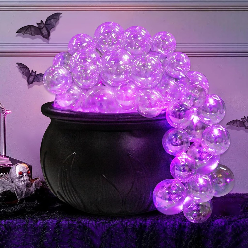 

DIY Bubbling Cauldron Set Halloween Decorations Indoor ,Black Plastic Bowl Decoration for Home Kitchen Room Party Table
