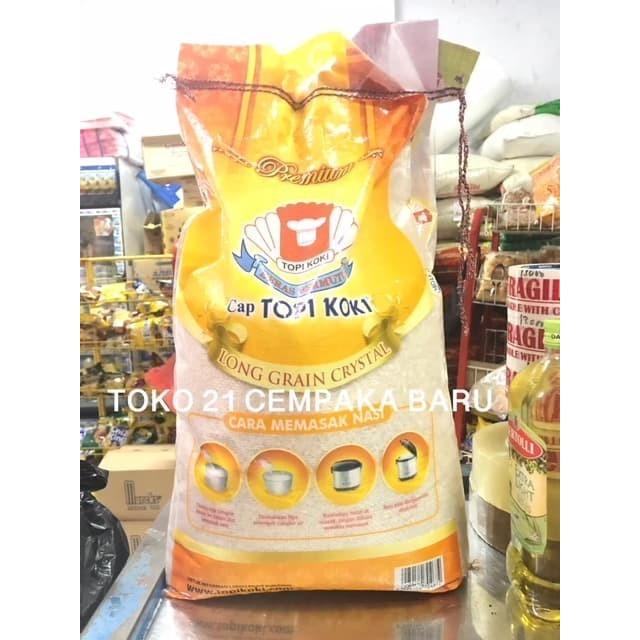 

Beras Cap Topi Koki Long Grain Crysral 10KG | Beras Gold 10 KG