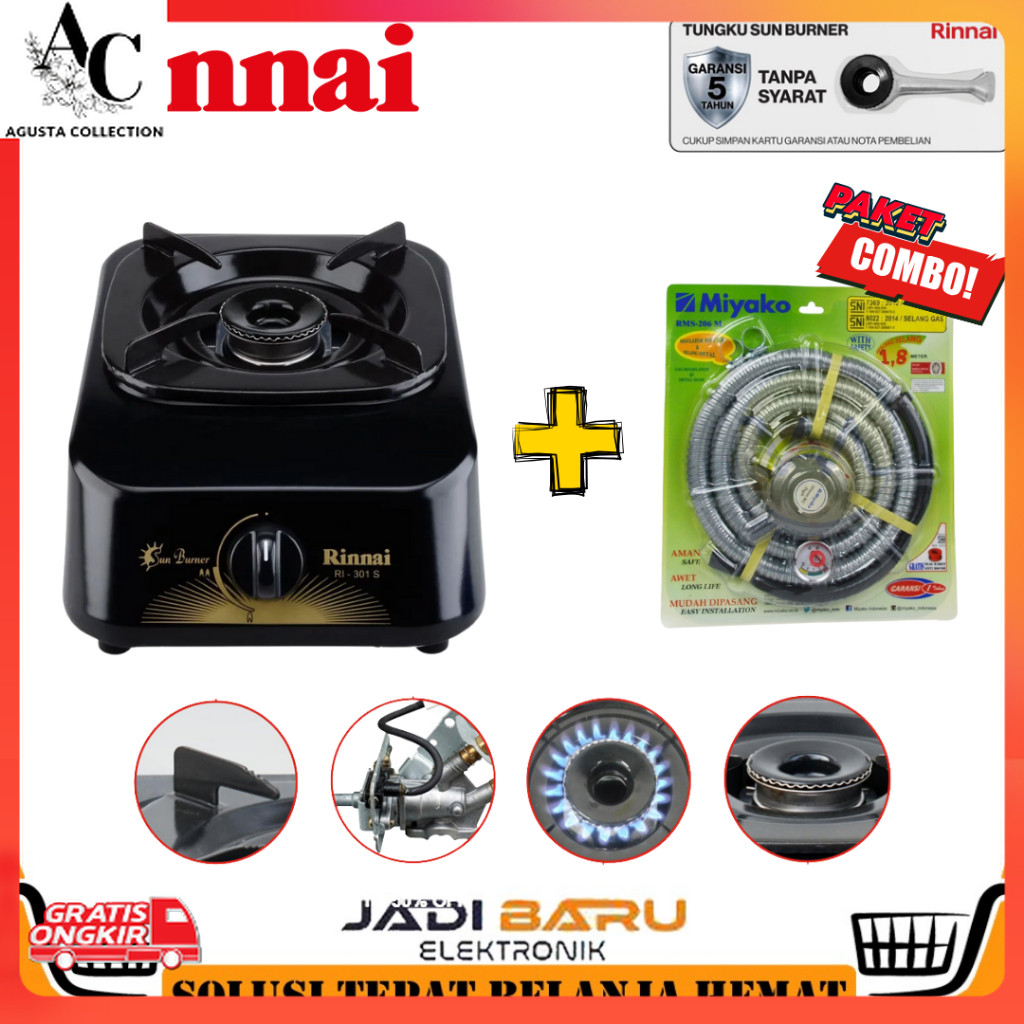 Kebutuhan Dapur / (READY COD) KOMPOR GAS RINNAI RI 301S / RI 301 S / RI301S / RI-201S / RI201S [1 TU