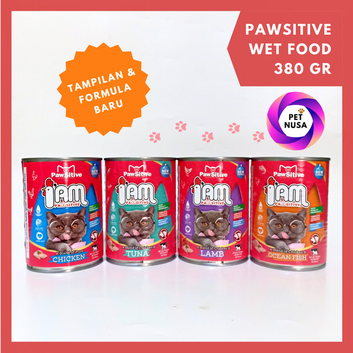 Makanan Kucing Basah Murah Wet Food Cat Food Kaleng Pawsitive 380 gram