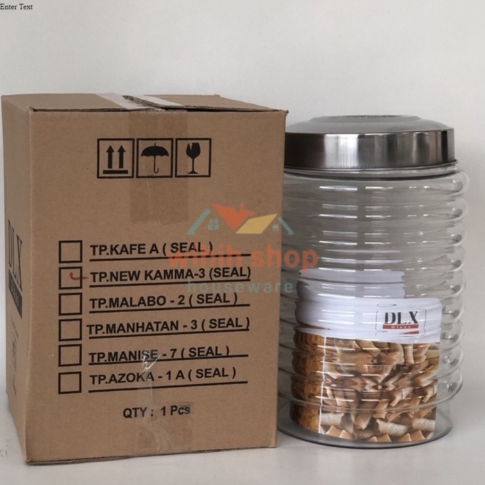 toples kaca DLX kamma 3 ukuran 4.5 liter