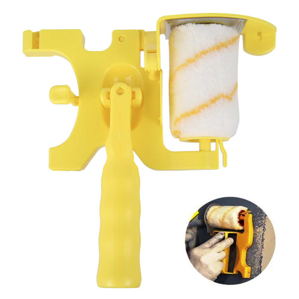 

Portable Paint Roller Brush Multifunctional Hand-held Paint Edger Roller Brush Replacement Rollers for Decorating Home Wall 2023