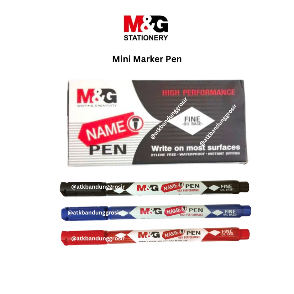 

Spidol M&G Marker Name Pen High Peformance Warna Hitam Biru Merah #APM25671#APM25670 SHESB