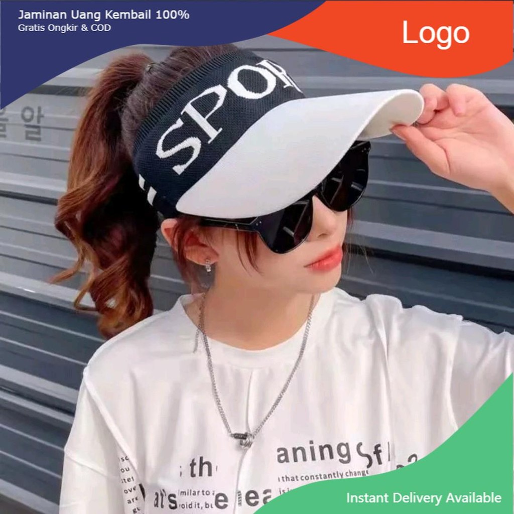 Topi Olah Raga Wanita Rajut Elastic Sport Gold Tennis Jogging Zumba Summer