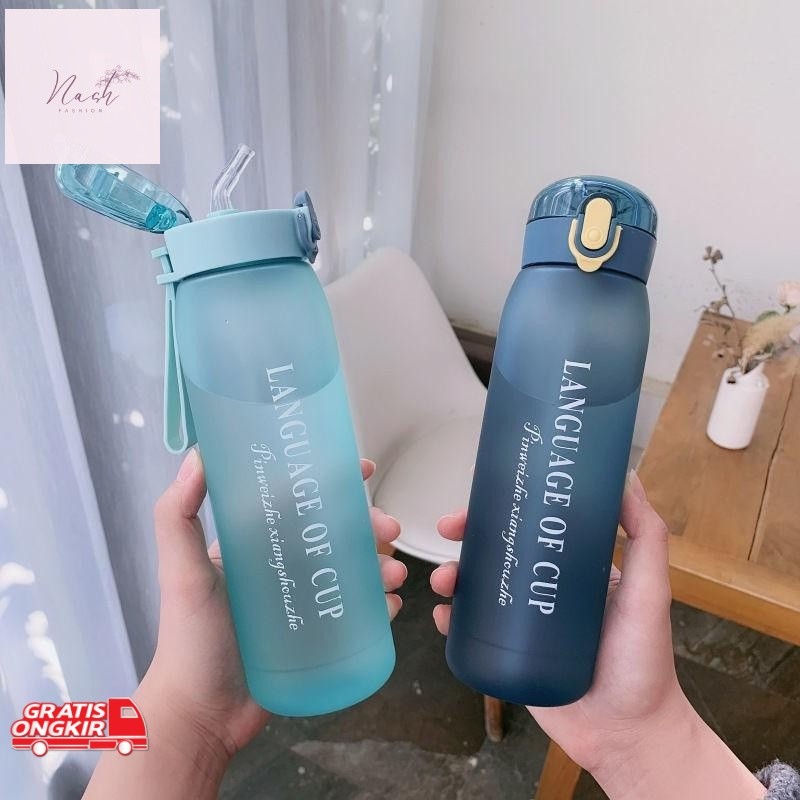Tumler Bagus / Botol Minum Portable Botol Olahraga Kantor Sekolah 500ml 650ml Dengan Sedotan Anti Tu