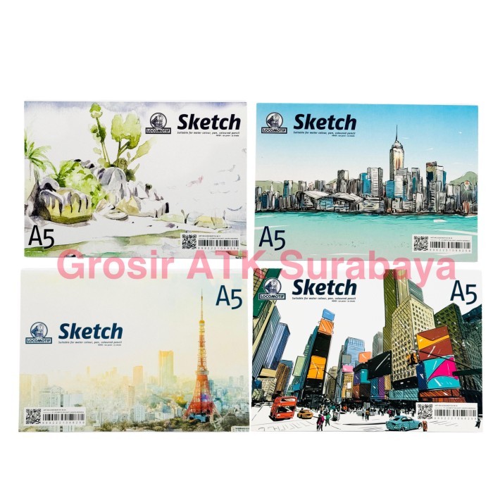

( DAPAT 1 PCS ) SKETCH BOOK LOKOMOTIF A5 / Buku Sketsa / Sketch Pad LOKOMOTIF Ukuran A5 isi 25 Lembar