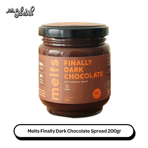 

Melts Finally Dark Chocolate Spread 200g - Selai Cokelat Sehat | Plant Based Vegan | Gluten Free | Rak Sebelah