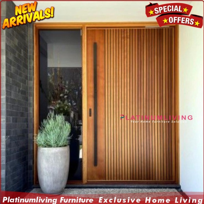 pintu rumah utama jati minimalis