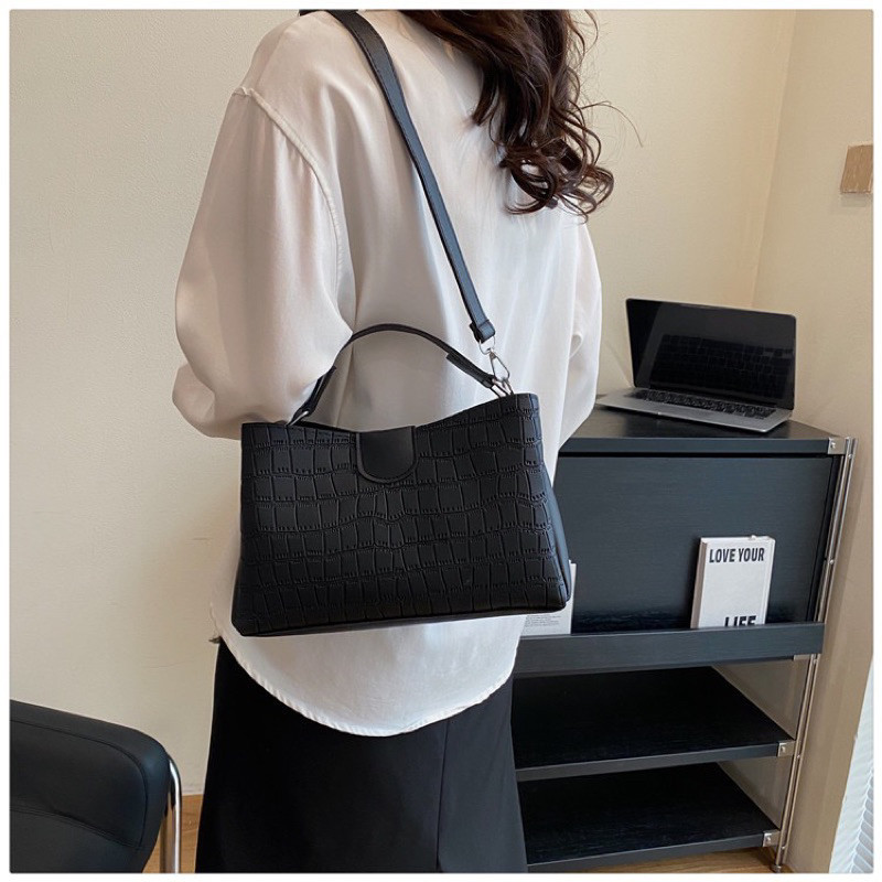 Crocodile Pattern Shoulder Bag Two Piece Set Women's Shoulder Bag Women's Autumn New Tote Handbag Sh