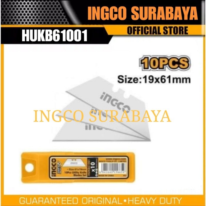 

INGCO HUKB61001 UTILITY KNIFE BLADE 10PCS (SK5) ISI CUTTER TRAPESIUM
