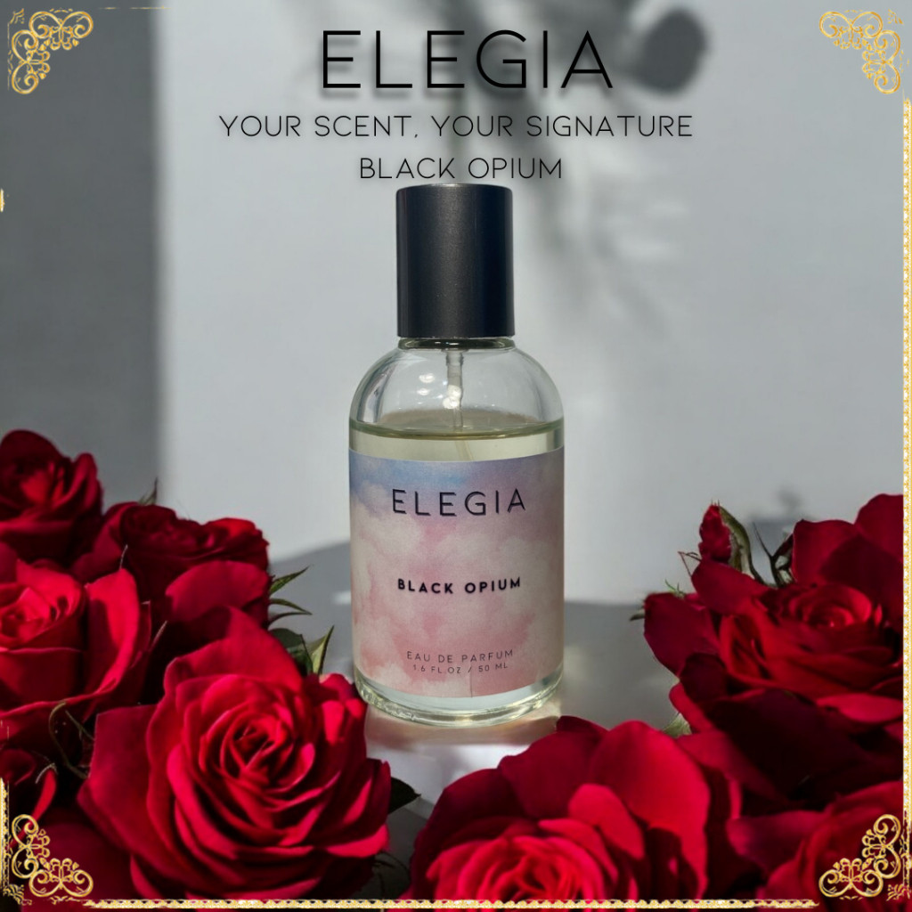 Elegia - Parfum Wanita Cewe inspired by YSL Black Opium Parfum  free 2 Tester Tahan lama (inspired y