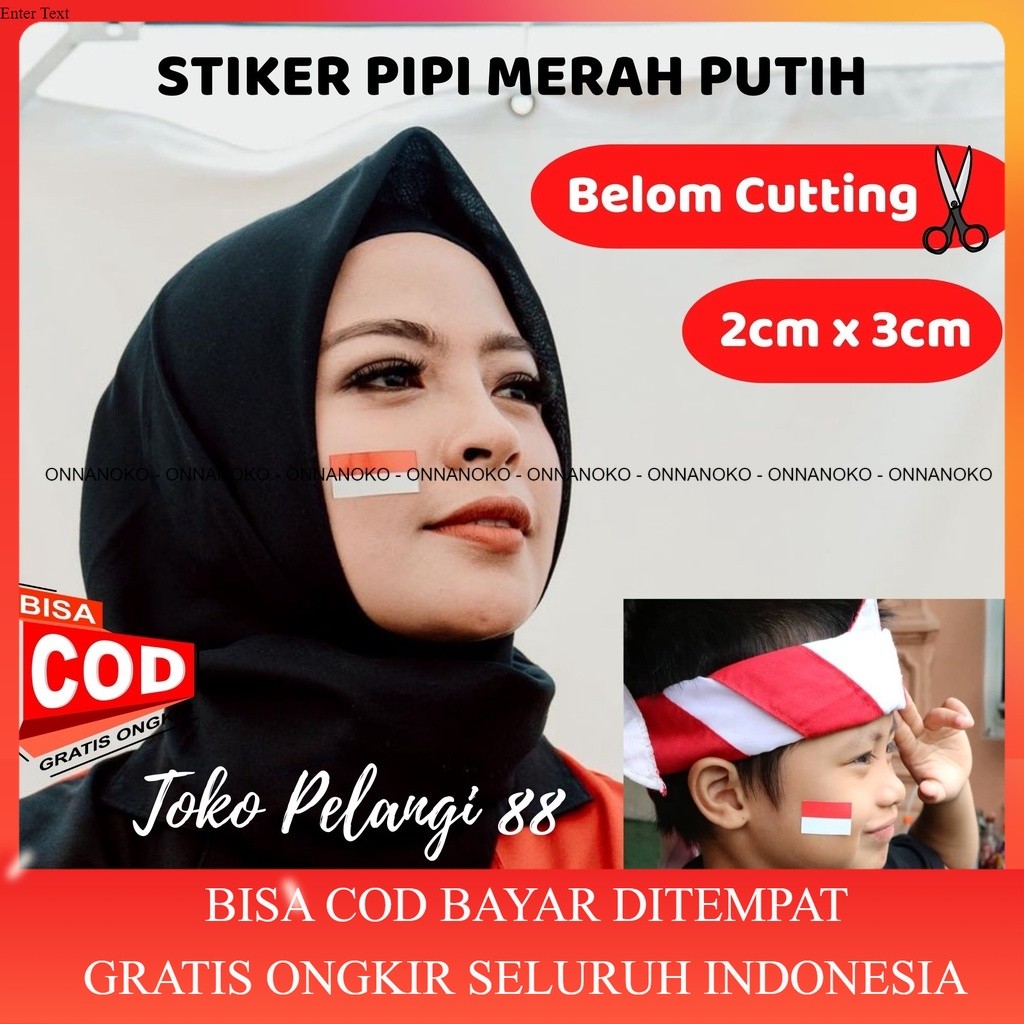 

[COD] (10pcs) Stiker Pipi Merah Putih Sticker Pipi Bendera Indonesia Ukuran 3x2cm Murah Grosir [ONNANOKO]