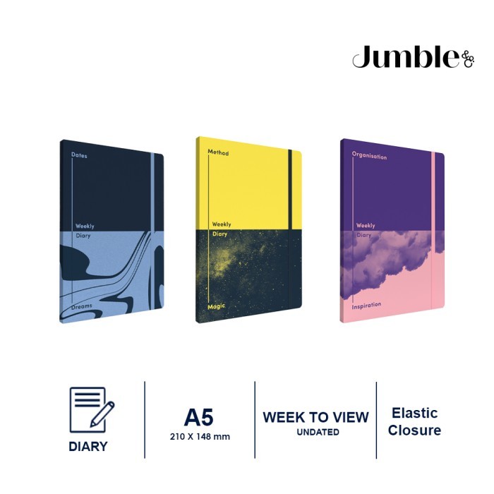 

Jumble and Co Two Minds - Week to View Undated A5 Diary Agenda Jurnal Split