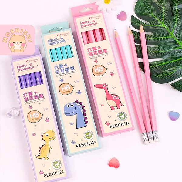 

Pensil Kayu Karakter Lucu Set Isi 12 pcs Motif Dinosaur
