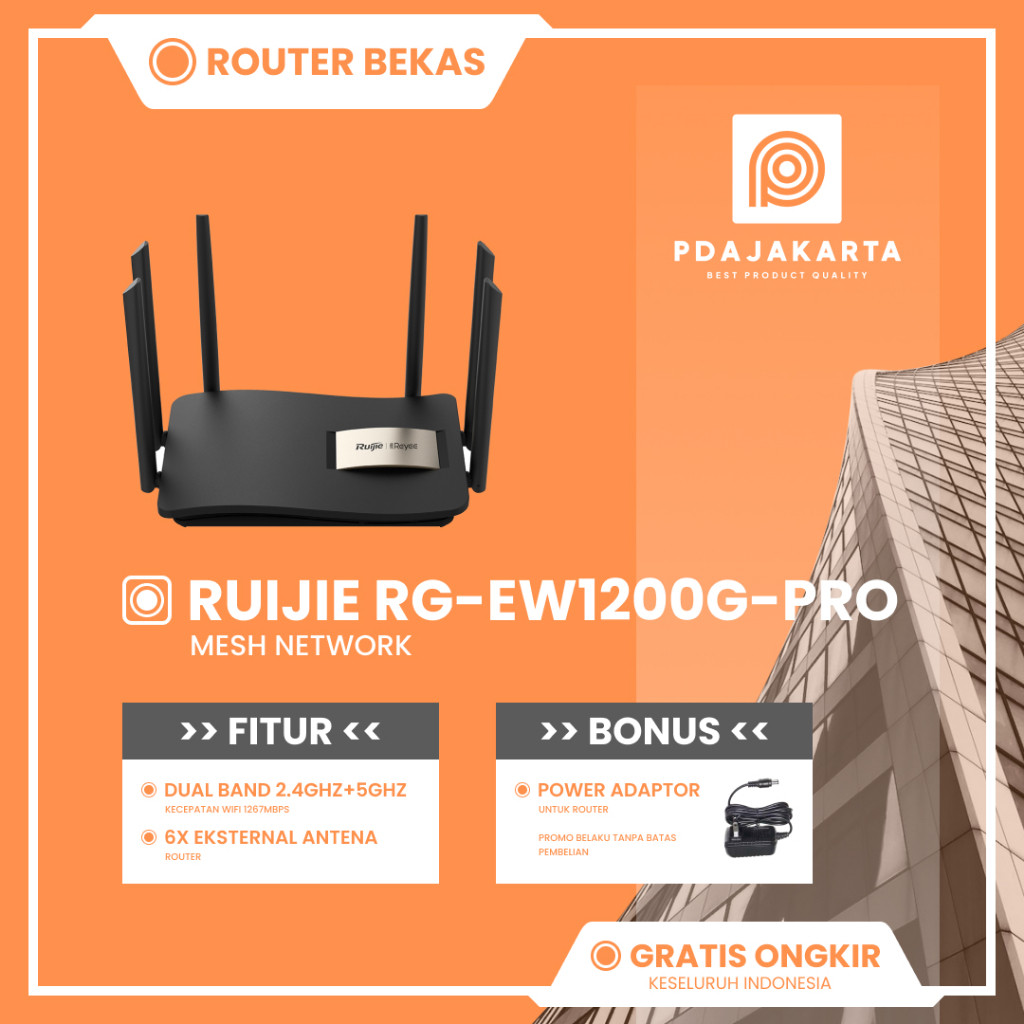 Router Ruijie Reyee RG-EW1200G-PRO Dual-Band Wireless Router Wi-Fi Bekas Original