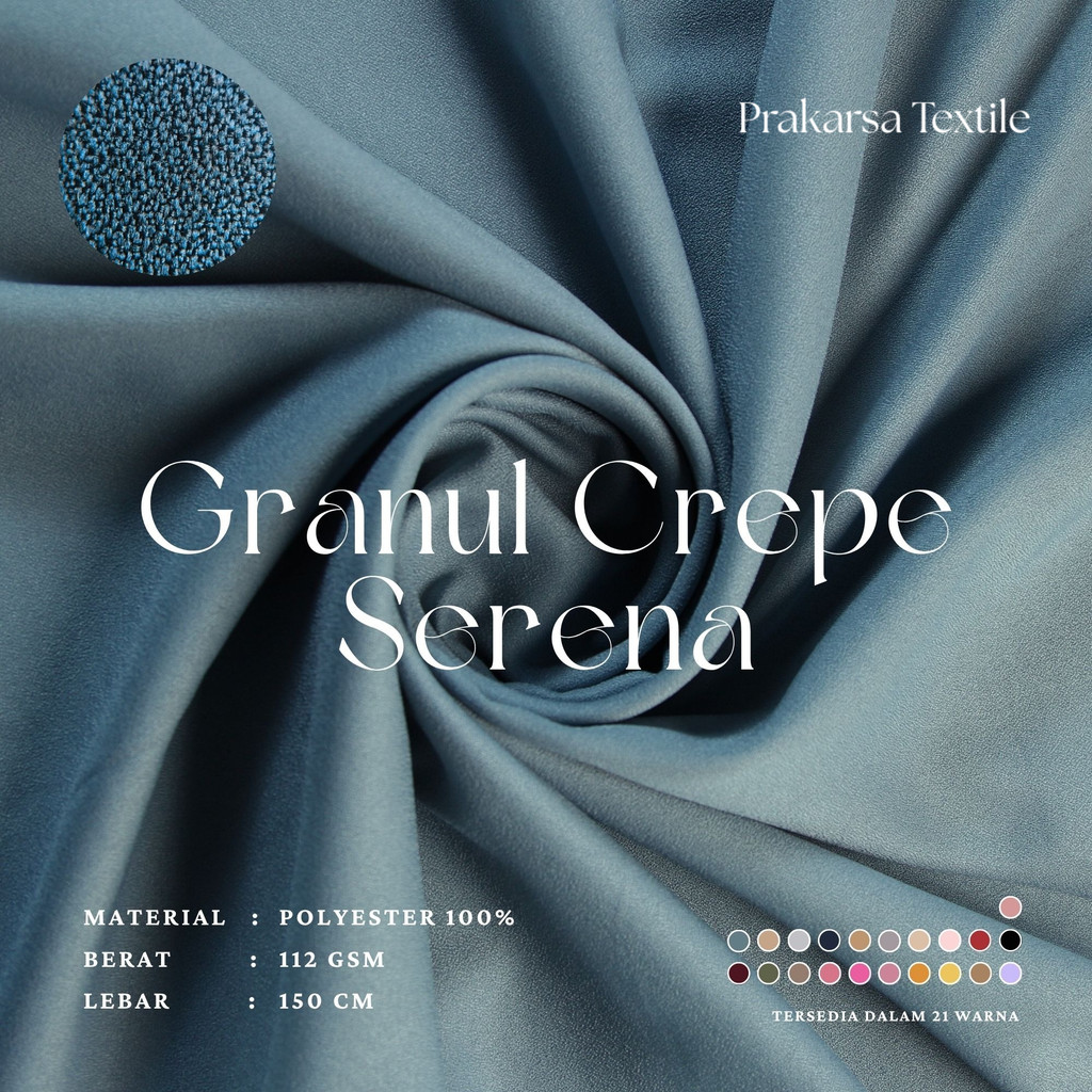 GRANUL CREPE KAIN SERENA STRETCH NYAMAN UNTUK KERUDUNG CELANA GAMIS