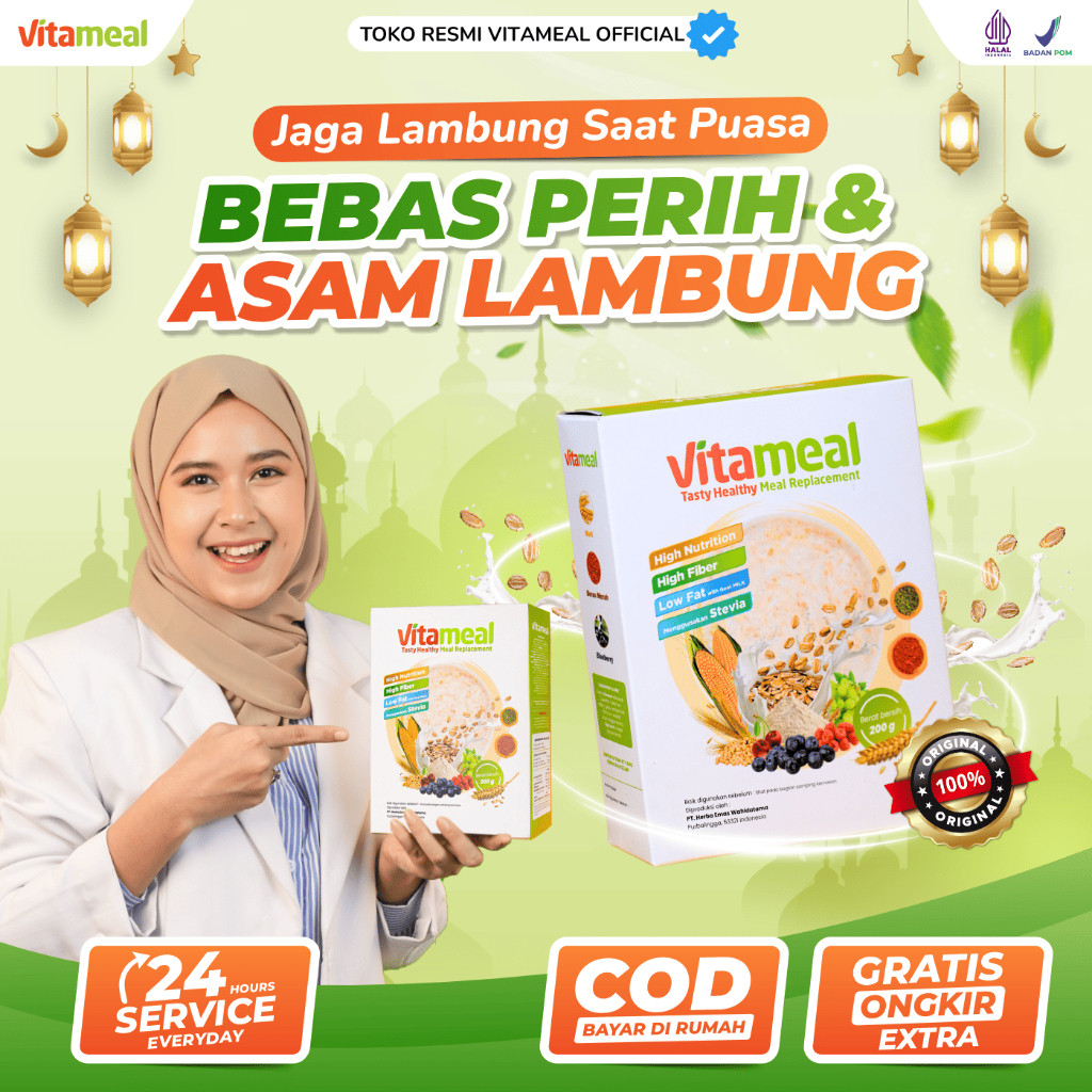 

VITAMEAL Sereal Multigrain 200g - Pengganti Nasi, Oat Sehat, Makanan Diet, Turunkan Gula Darah, Cegah Diabetes & Kolesterol, Meal Replacement, Cemilan Sehat